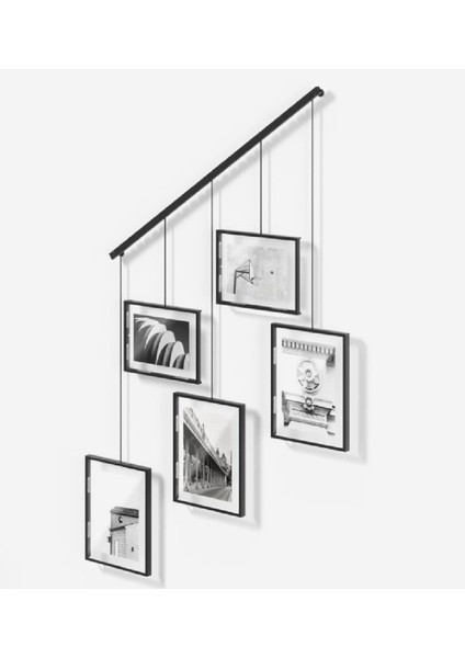 Siyah 5'li Sergi Duvarı Resim Çerçeveleri Seti fiyatları