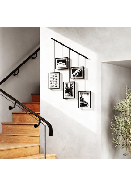 Siyah 5'li Sergi Duvarı Resim Çerçeveleri Seti