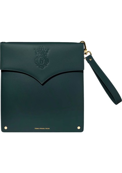 The Pendant Folio Yeşil Deri Unisex El Çantası