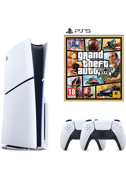 Playstation 5 1 Tb Slim CD Edition Oyun Konsolu + 2. Ps5 Kol + Ps5 Gta 5 Oyunu fiyatları