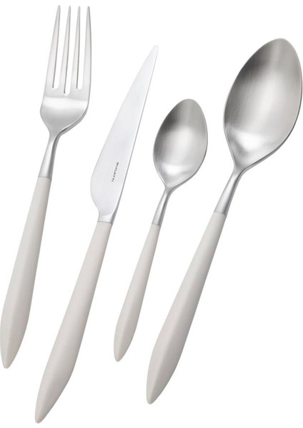 Ares Mat Fildişi Çelik 24 Parça Çatal Kaşık Bıçak Seti fiyatları