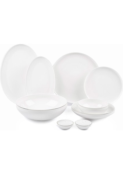 Silver Modern Porselen 6 Kişilik 29 Parça Yemek Takımı