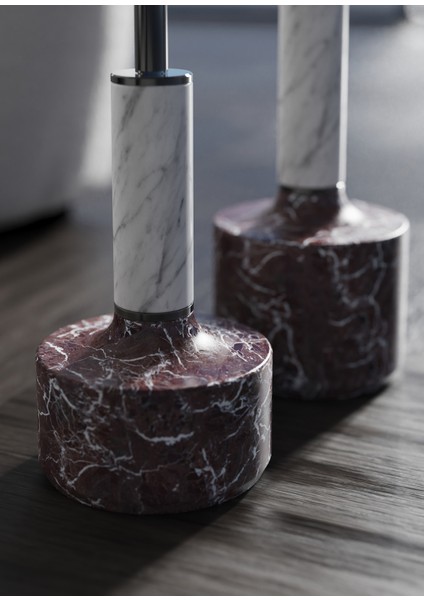 Lope Solo Vişne Leylak Mermer Ayaklı Yan Sehpa modelleri