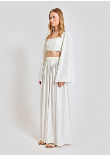 Amalfi Kırık Beyaz Kadın Pantolon modelleri