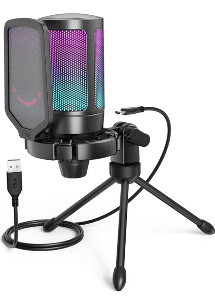 Ampligame A6V Rgb Siyah USB Mikrofon