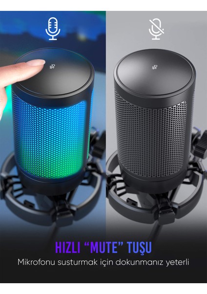 Ampligame A6V Rgb Siyah USB Mikrofon fırsatları