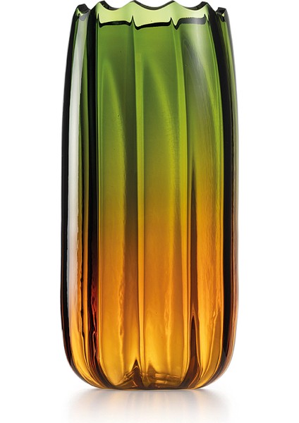 Mare Fonda Parlak Yeşil ve Amber Cam Büyük Boy Vazo