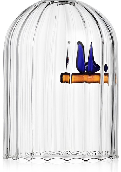 Birds Rüzgar Geçirmez Mavi Kuş Figürlü Cam Mumluk