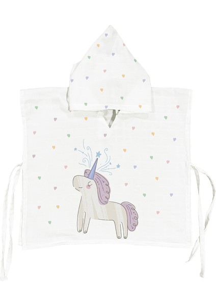 Astra Organik Pamuk Müslin Bebek Çocuk Panço Bornoz