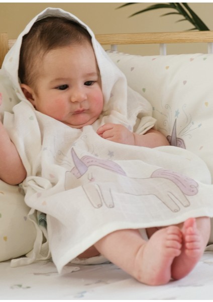 Astra Organik Pamuk Müslin Bebek Çocuk Panço Bornoz fırsatları
