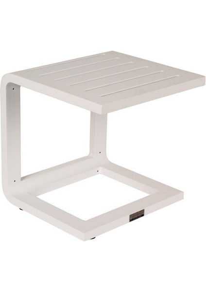 Beyaz Metal Bahçe Yan Sehpa