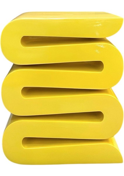 S Stool Sarı Yan Sehpa