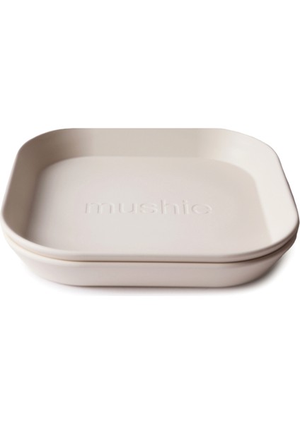 Ivory Krem Kare Çocuk 2'li Yemek Tabağı