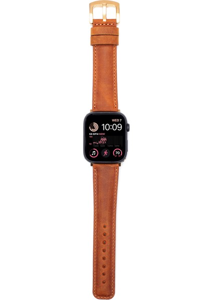 Apple Watch 42/44/45 mm Camel Deri Akıllı Saat Kordon modelleri