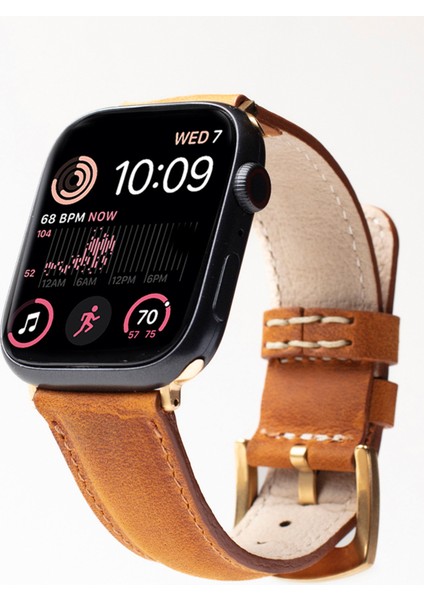 Apple Watch 42/44/45 mm Camel Deri Akıllı Saat Kordon fırsatları