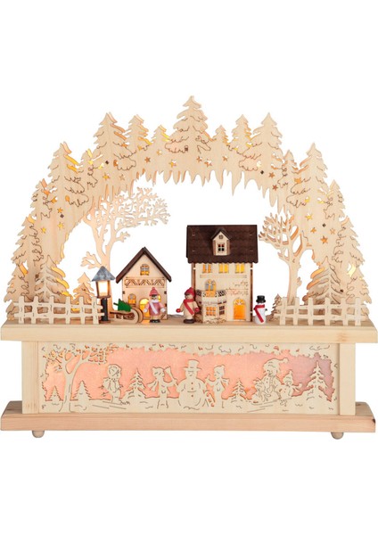 270-56 Doğal Ahşap Dekoratif Yılbaşı Aydınlatması