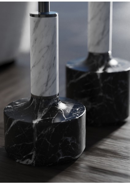 Lope Füme Cam Tablalı Mermer Ayaklı 2'li Yan Sehpa Seti fırsatları