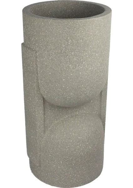 Gri Polyresin Saksı 35X72 cm
