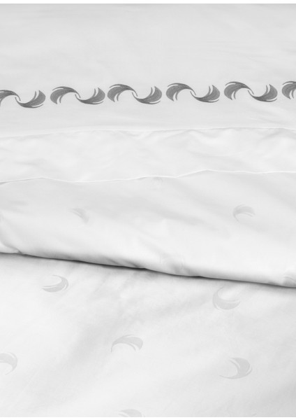 Andlös Gri Kuş Tüyü Jakarlı ve Nakışlı Organik Pamuk Çift Kişilik Nevresim Takımı 200×220 cm modelleri