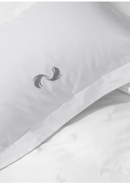 Andlös Gri Kuş Tüyü Jakarlı ve Nakışlı Organik Pamuk Çift Kişilik Nevresim Takımı 200×220 cm fırsatları