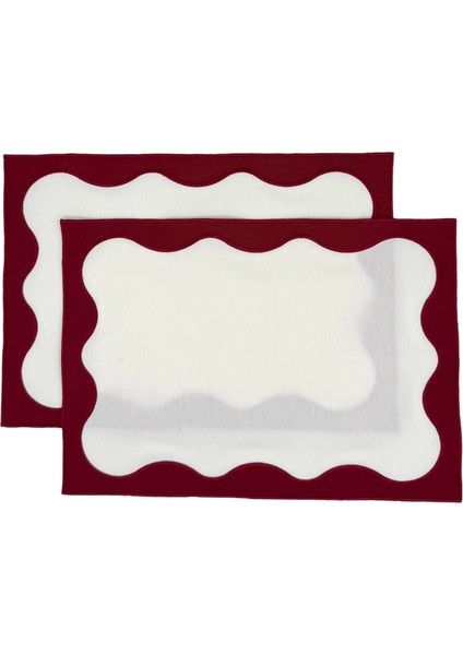 Nora Bordo Keten Dikdörtgen 2'li Amerikan Servisi Seti