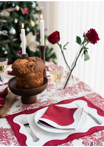 Nora Bordo Keten Dikdörtgen 2'li Amerikan Servisi Seti fiyatları