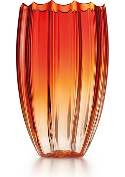 Mare Nassa Parlak Turuncu Cam Büyük Boy Vazo