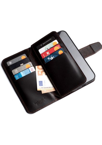 Multi Wallet iPhone 16 Dark Brown Deri Telefon Kılıfı fiyatları