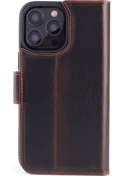 Multi Wallet iPhone 16 Dark Brown Deri Telefon Kılıfı modelleri