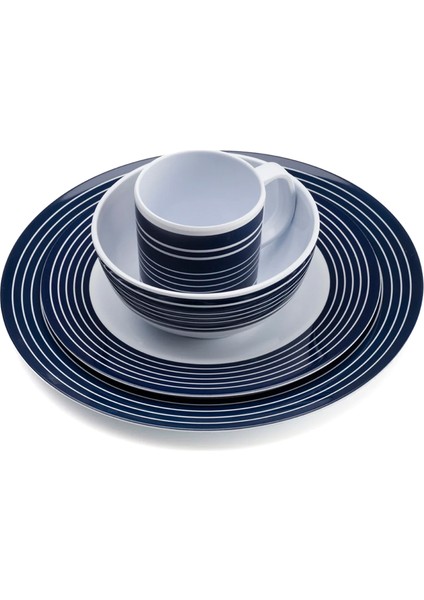 Pinstripe 16 Parça 4 Kişilik Melamin Tabak Seti fiyatları