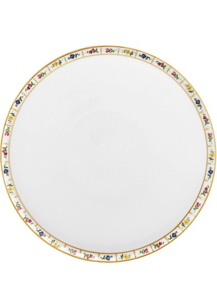 Grecque Mille Fleurs Porselen Ayaklı Yuvarlak Servis Tabağı 32 cm