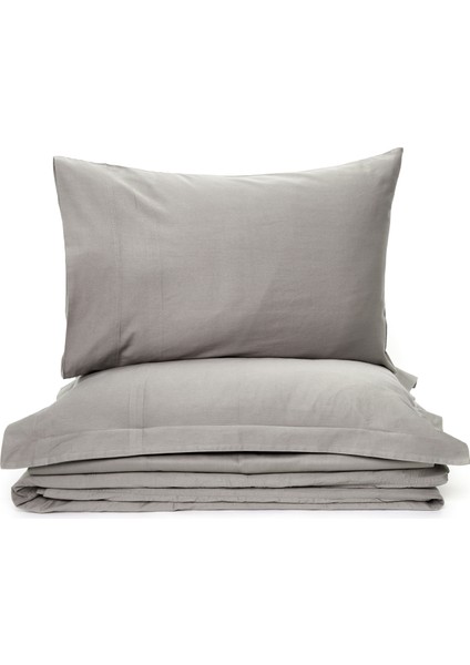Flen Antrasit Organik Pamuk Tek Kişilik Nevresim Takımı 160×220 cm