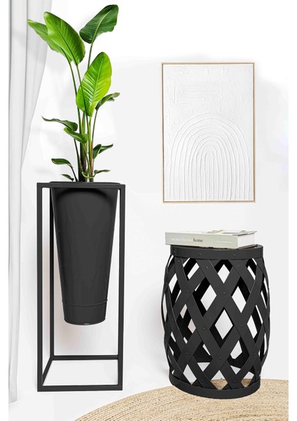 Prizma Siyah Vazo ve Saksı 70 cm modelleri