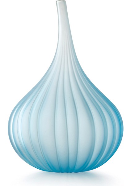 Drops Mat Akuamarin Mavisi Cam Küçük Boy Vazo