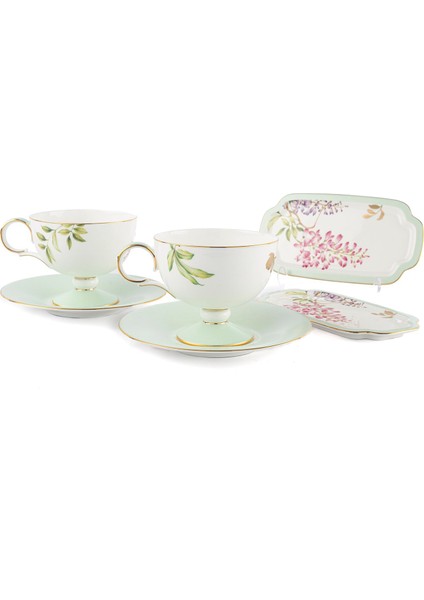 Happily Porselen 6 Parça 2li Çay Fincanı Seti fiyatları