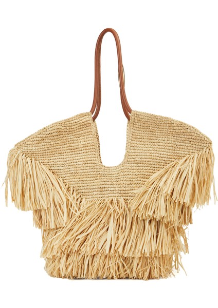 Püskül Detaylı Kadın Rafya Plaj Çantası fırsatları