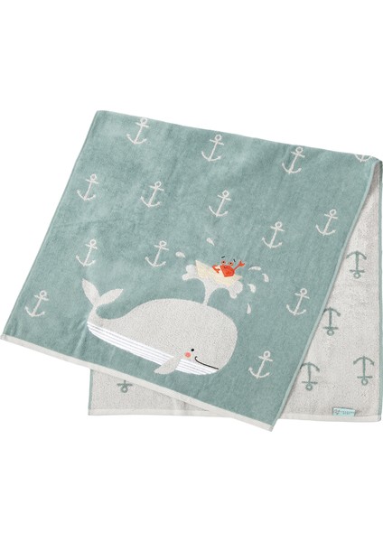 Aqua Balina Desenli Işlemeli %100 Organik Pamuklu Velur Çocuk Havlu 70 x 140 cm fiyatları