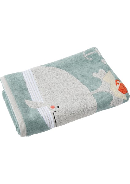 Aqua Balina Desenli Işlemeli %100 Organik Pamuklu Velur Çocuk Havlu 70 x 140 cm fırsatları
