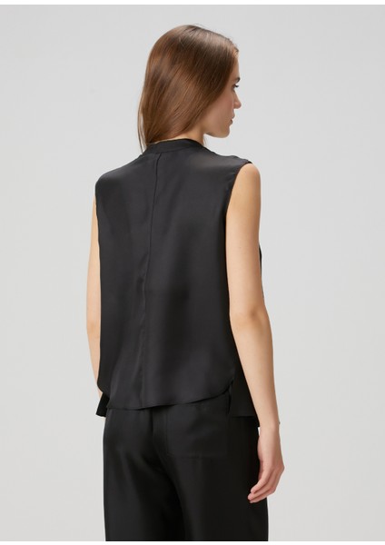 Sade Siyah Ipek Bluz fırsatları