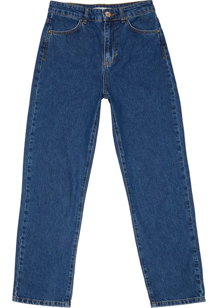 Mavi Düz Kesim Jean Pantolon