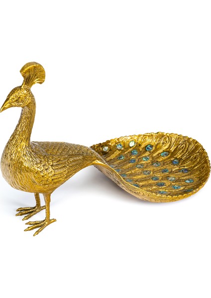 Maitland Smith Pirinç Gövdeli Sedef Kanatlı Ihtişamlı Tavus Kuşu Dekoratif Obje fiyatları