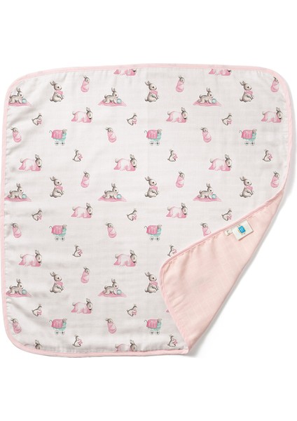 %100 Pamuk Bebe Lapin Rose Pembe Çift Kat Müslin Bebek Battaniyesi 65 x 65 cm fiyatları