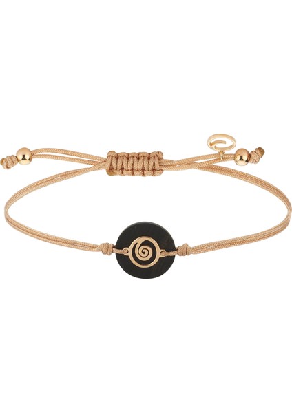 Om Kadın Xsmall Bej Altın Ip Bileklik