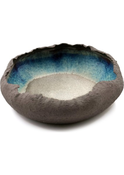 Stone Gri Yeşil Seramik Dekoratif Tabak