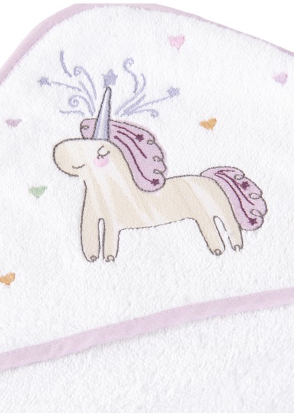 Astra %100 Organik Pamuklu Nakışlı Bebek Havlu Kundak 80 x 80 cm