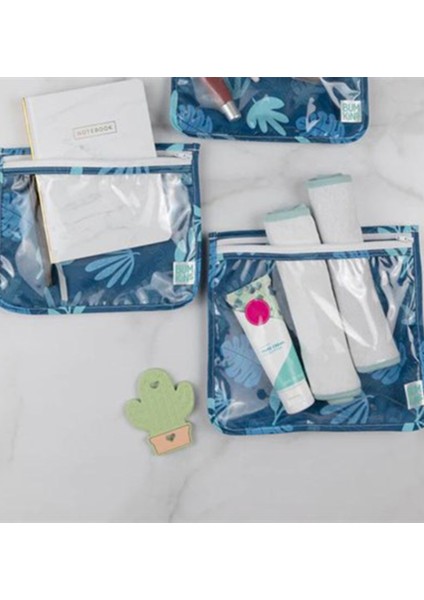 Blue Tropic Mavi Erkek Bebek Şeffaf Seyahat Çantası modelleri