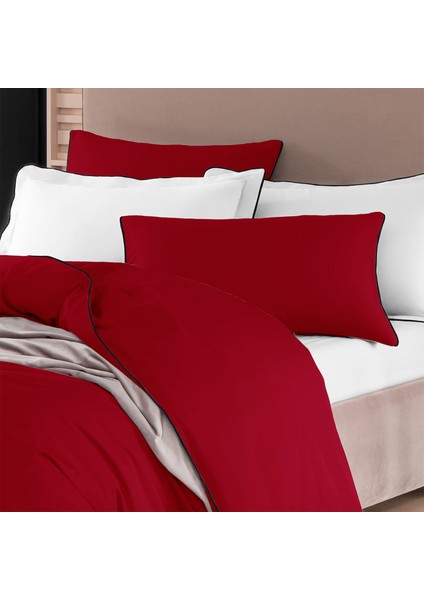 Antrasit Biyeli Kırmızı Yastık Kılıfı 50X70 cm fiyatları