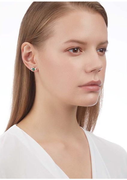 Queen Bee Kadın Tekli Zümrüt Pırlanta Altın Küpe fırsatları