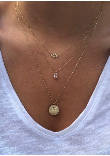 Biggee Morganite Pırlanta Taşlı 14 Ayar Altın Kadın Kolye fiyatları