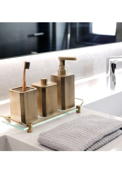 Antik Renk Cam Tezgah Üstü Banyo Tepsisi 36 x 209 x 313 mm fiyatları